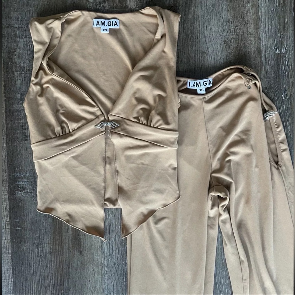 I.AM.GIA Kaia Top & Pant Set Size XS Tan/Neutral